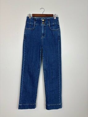 Ann Taylor Jeans Womens 2 Blue The Easy Straight High Rise Denim
